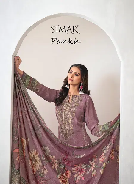 Pankh By Glossy Natural Crepe Printed Dress Material Orders In India